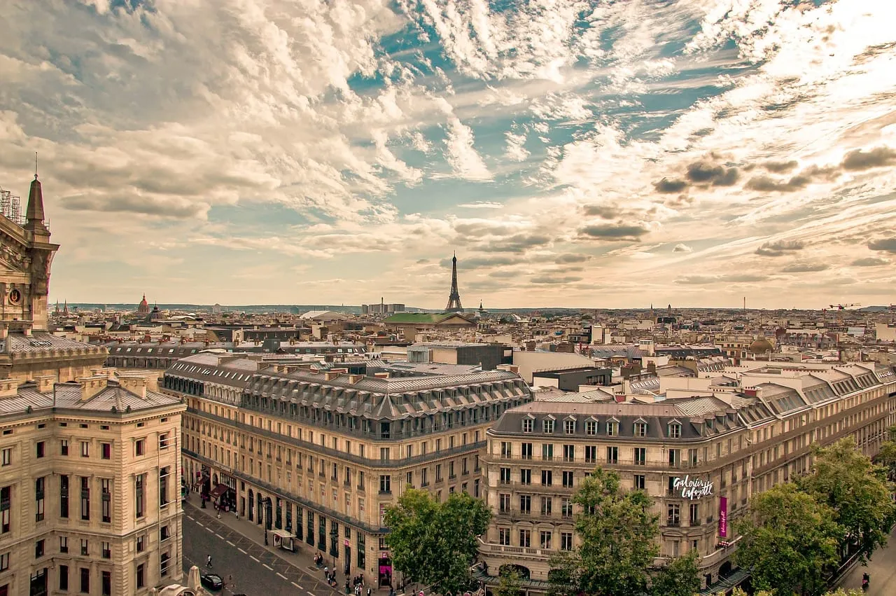 Los tejados de París con la Torre Eiffel a lo lejos