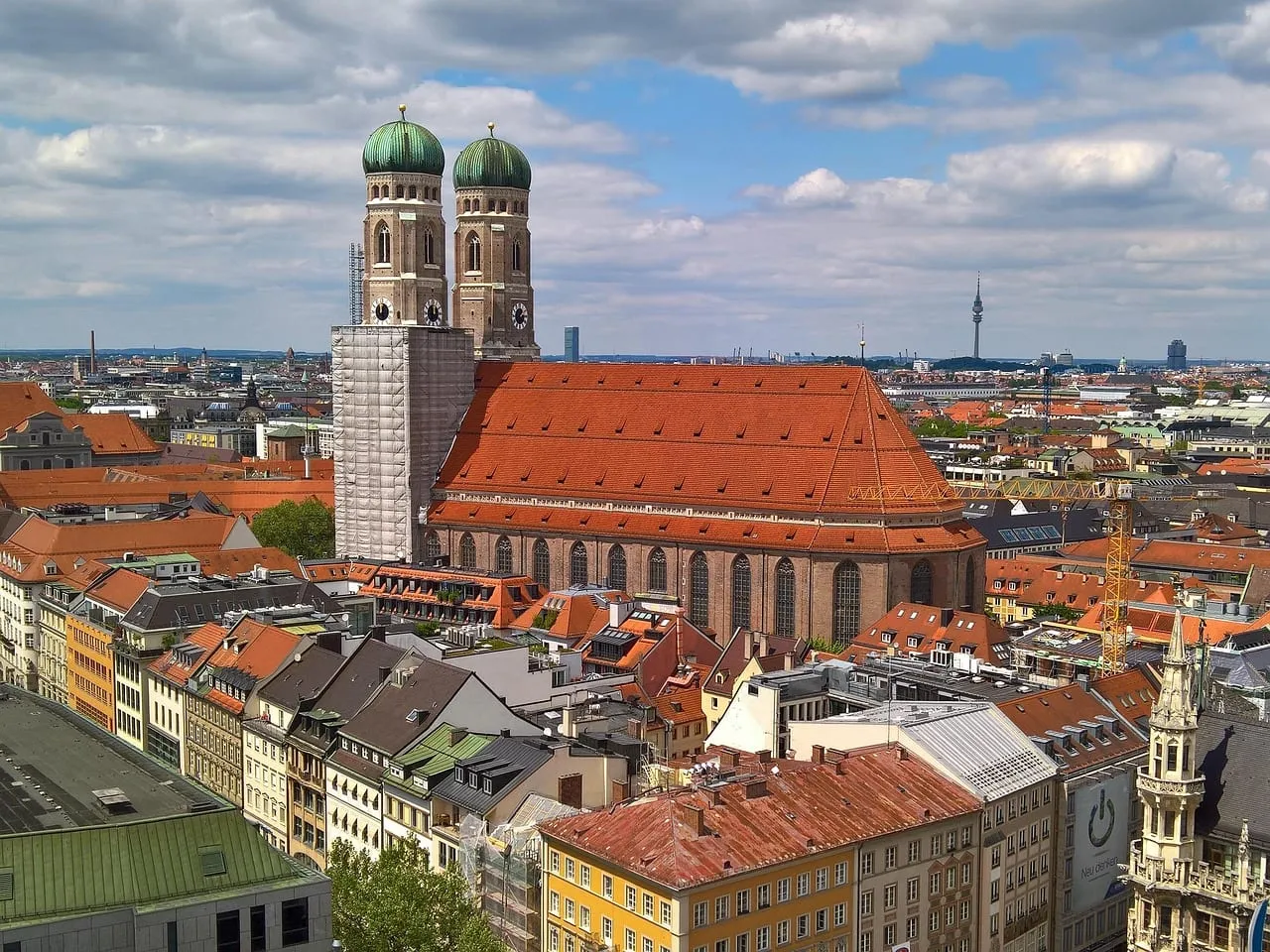 La Frauenkirche y los tejados del casco antiguo desde arriba