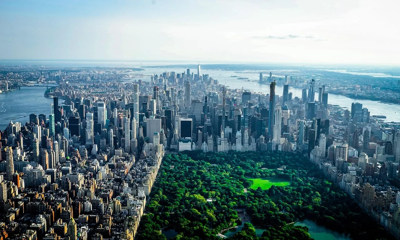Central Park y Midtown Manhattan desde el aire